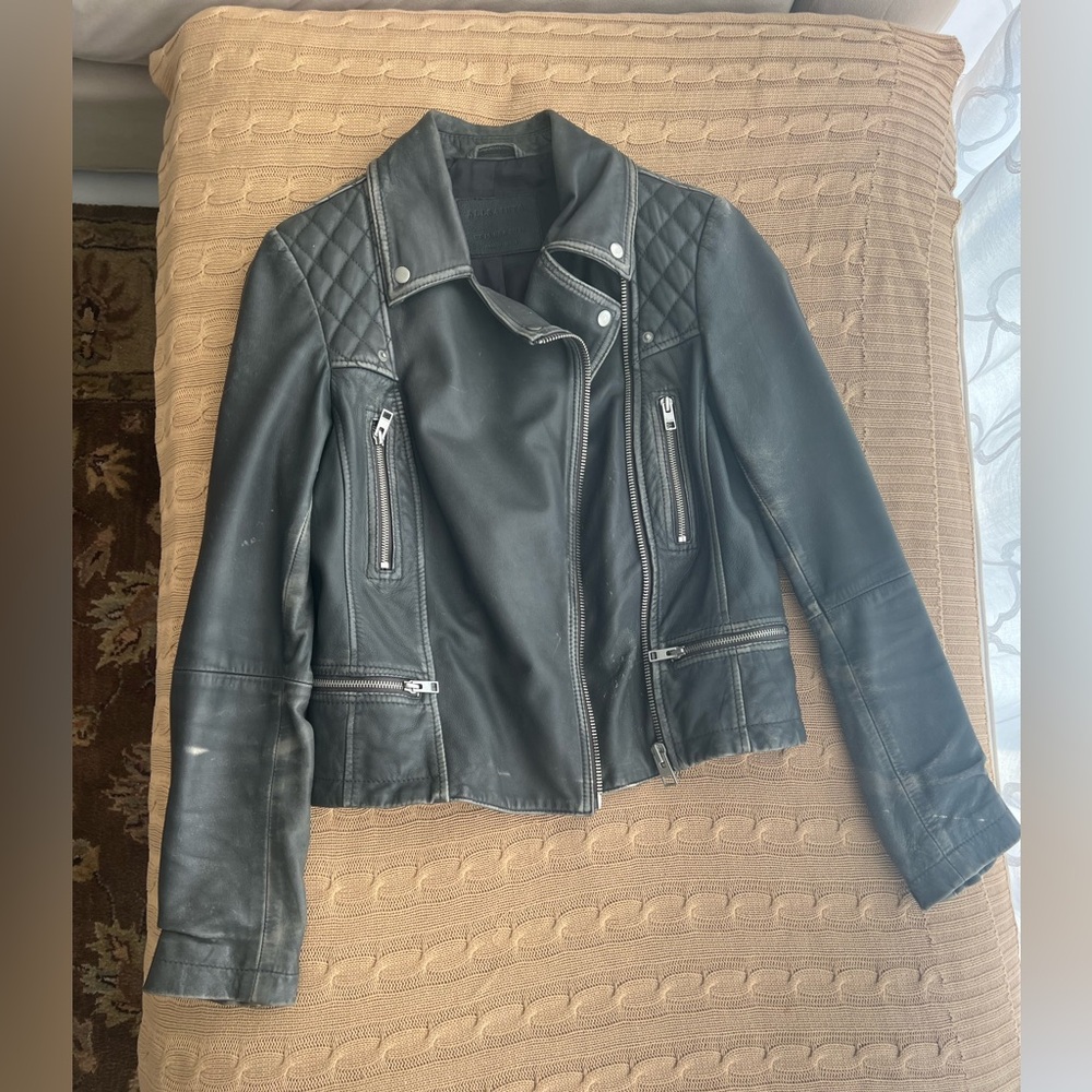 All Saints Leather Women s jacket size 6
